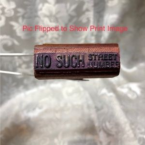 Antique Wood and Rubber Stamp USPS No Such Street Number